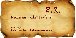 Reizner Kálmán névjegykártya